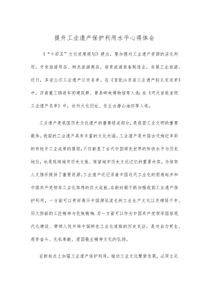 提升工业遗产保护利用水平心得体会.docx