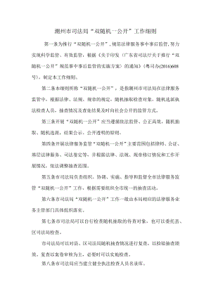 潮州市司法局“双随机一公开”工作细则.docx