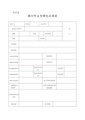 潮州市人才信息采集表.docx