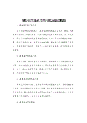 服务发展提质增效问题及整改措施.docx