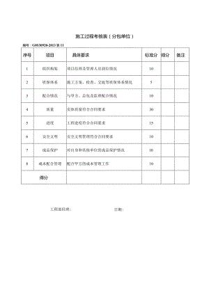 施工过程考核(分包单位).docx