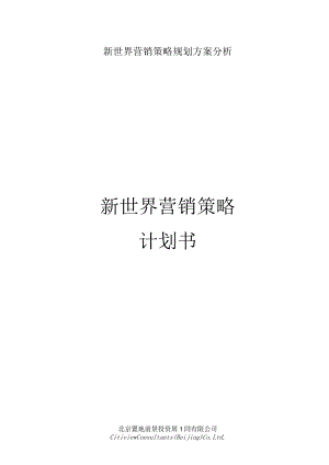 新世界营销策略规划方案分析.docx