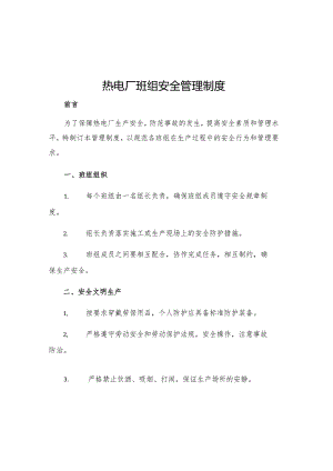 热电厂班组安全管理制度.docx