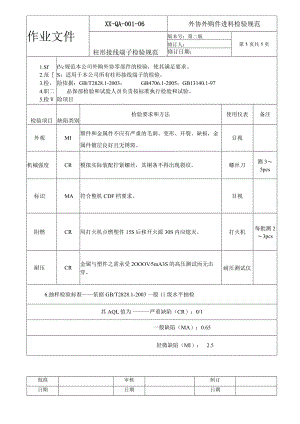 柱形接线端子检验规范.docx