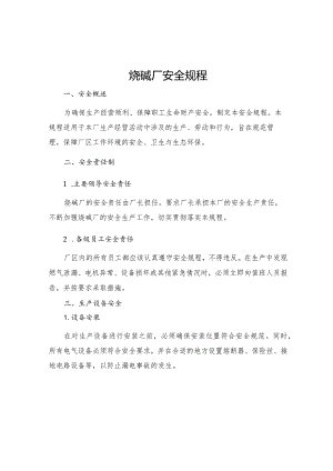 烧碱厂安全规程.docx