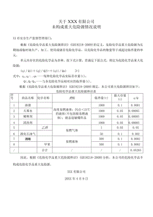 未构成重大危险源情况说明.docx