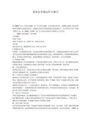 某杂志市场运作方案.docx