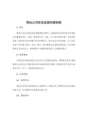 煤业公司安全监督检查制度.docx