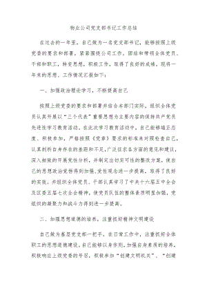 物业公司党支部书记工作总结.docx