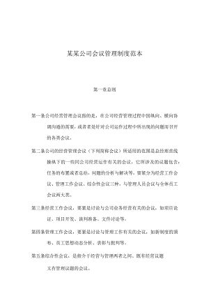 某某公司会议管理制度范本.docx
