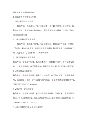 湖北省重点中等职业学校.docx