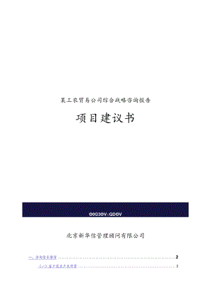 某工农贸易公司综合战略咨询报告.docx