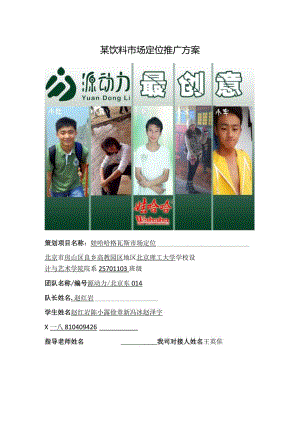 某饮料市场定位推广方案.docx