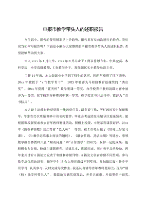 申报市教学带头人的述职报告.docx