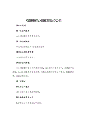 有限责任公司章程独资公司.docx
