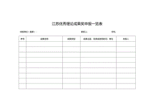 江苏优秀理论成果奖申报一览表.docx