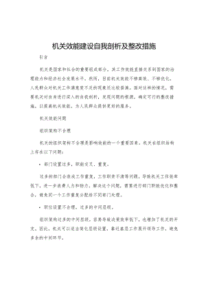 机关效能建设自我剖析及整改措施.docx
