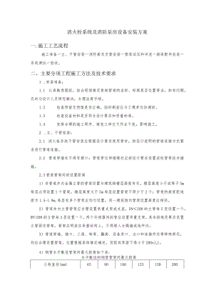消火栓系统及消防泵房设备安装方案.docx