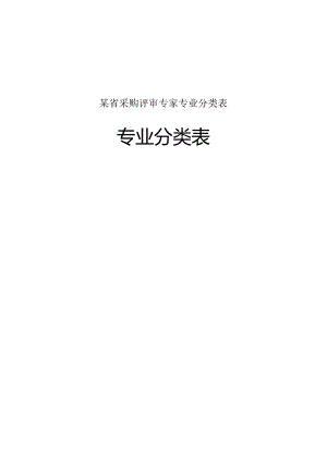 某省采购评审专家专业分类表.docx