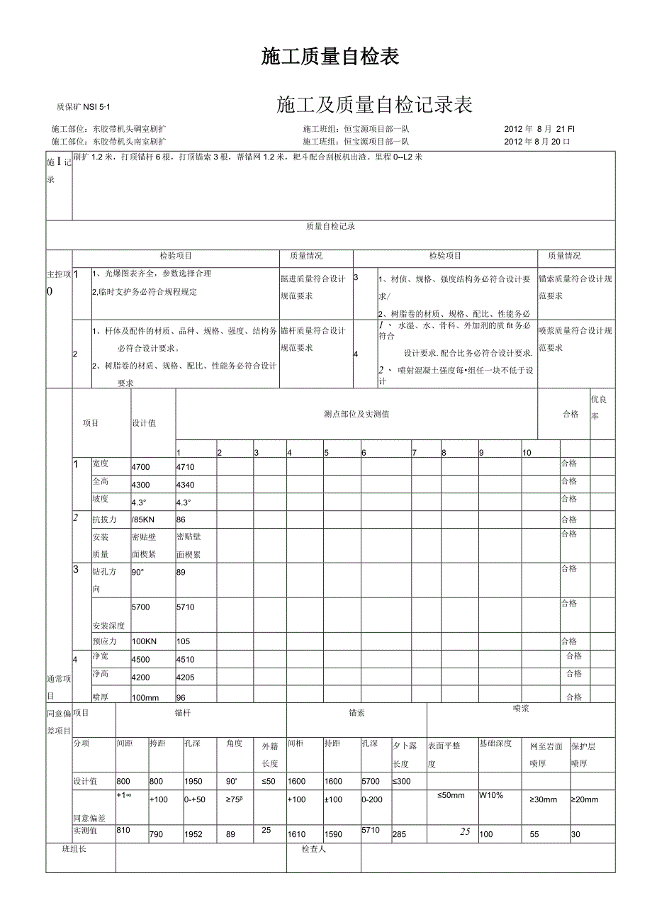 施工质量自检表.docx_第1页