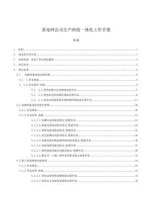 某电网公司生产班组一体化工作手册.docx