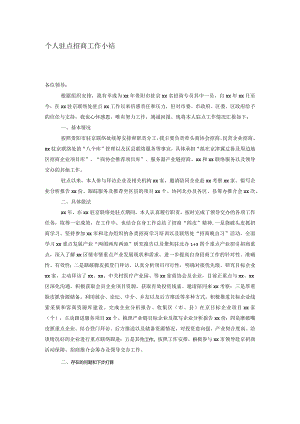 个人驻点招商工作小结.docx