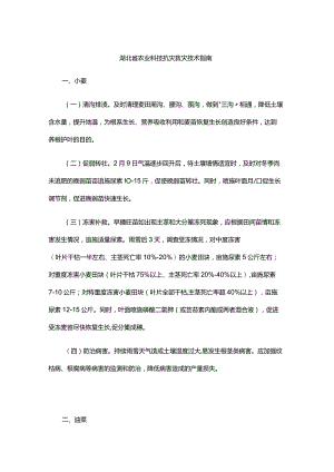 湖北省农业科技抗灾救灾技术指南.docx