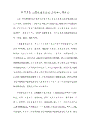 学习贯彻主题教育总结会议精神心得体会.docx
