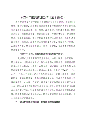 2024年度共青团工作计划（要点）.docx