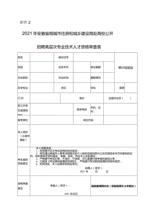 2011年桐城市事业单位公开招聘工作人员报名资格审查表.docx