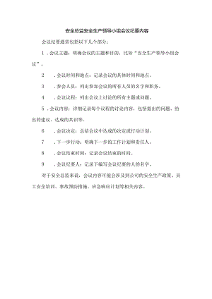 安全总监安全生产领导小组会议纪要内容.docx