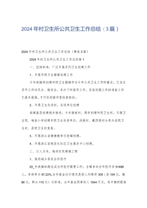 2024年村卫生所公共卫生工作总结（3篇）.docx