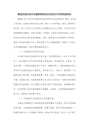 基层党组织召开主题教育组织生活会班子对照检查材料.docx