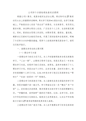 公司四个方面检视检查发言提纲.docx