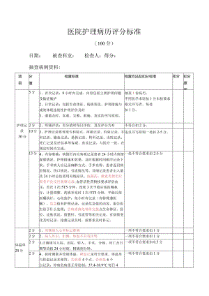 医院护理病历评分标准.docx