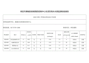 保定市满城区疾病预防控制中心生活饮用水水质监测检验报告.docx