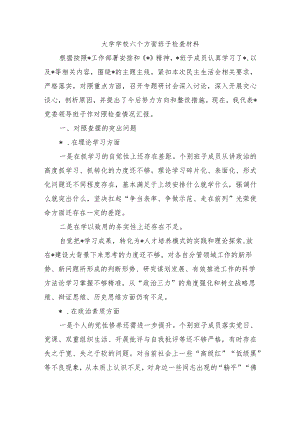 大学学校六个方面班子检查材料.docx