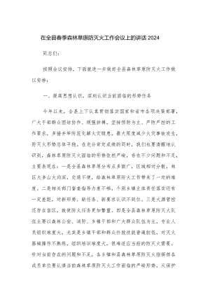在全县春季森林草原防灭火工作会议上的讲话2024.docx