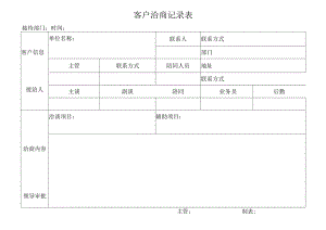 XX电工设备厂产客户洽商记录表（2024年）.docx