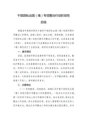 干部因私出国（境）专项整治行动阶段性总结(4).docx