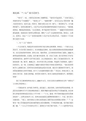 微党课：“三山”鼎力话担当.docx