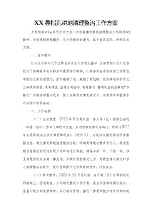 XX县撂荒耕地清理整治工作方案.docx