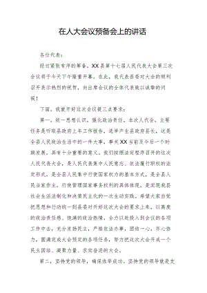 在人大会议预备会上的讲话.docx