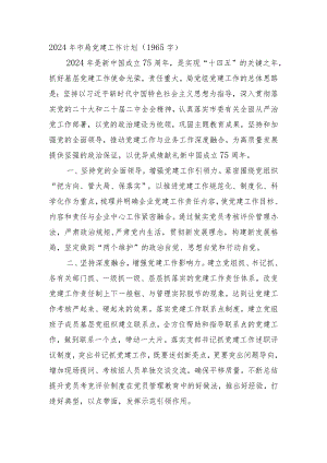 2024年市局党建工作计划要点.docx