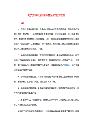 对支部书记的批评意见和建议三篇.docx