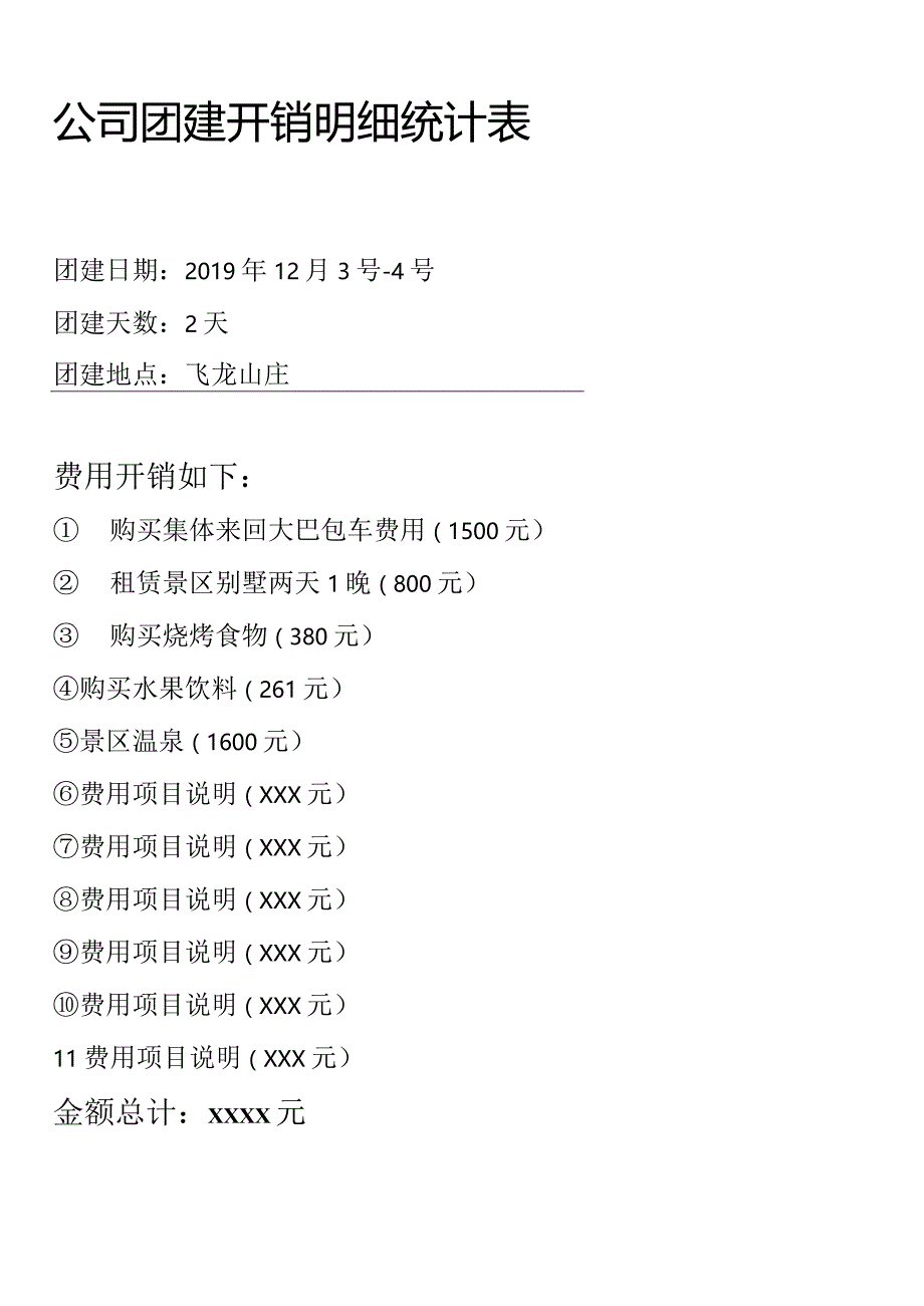 公司团建开销明细统计表.docx_第1页