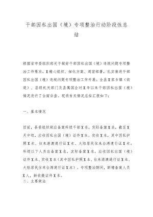 干部因私出国（境）专项整治行动阶段性总结.docx