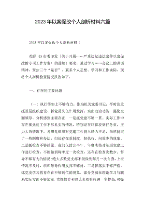 2023年以案促改个人剖析材料六篇.docx