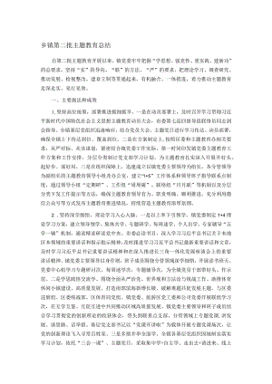 乡镇第二批主题教育总结.docx