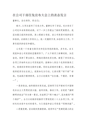 在公司干部任免宣布大会上的表态发言.docx